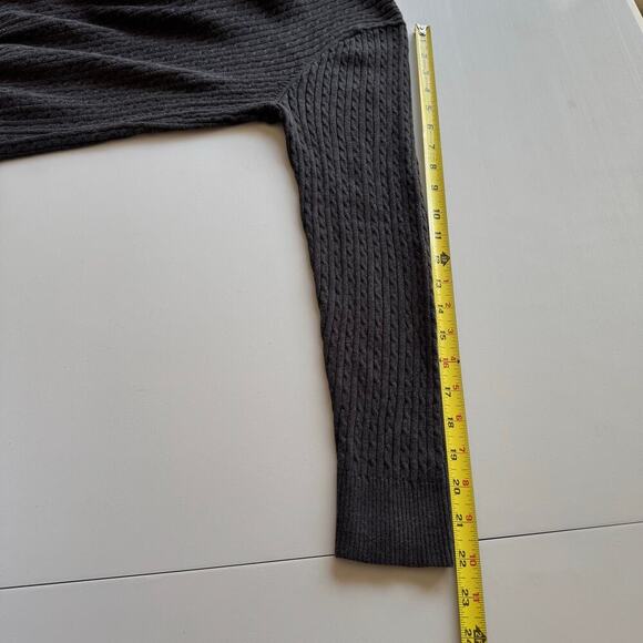 Jeanne Pierre Knit V Neck Cardigan Old Money Minimalist Preppy Gray Size Large - Picture 8 of 8